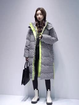 2023 Winter Warm Plaid Long Coat Women ' s Fashion Thicken Hooded Puffer Jacket Female Windproof Warm Outwear