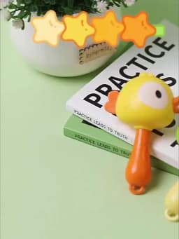 Cartoon Rattle, Newborn Sensory Grasp Toy, Chew-Safe Early Ed Handbell for Xmas & Bday Gifts