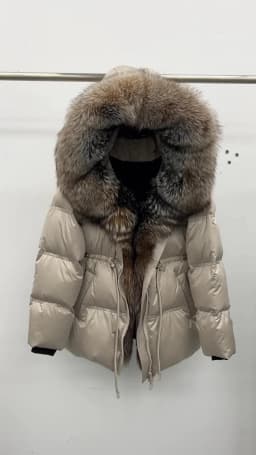 Winter Real Fox Fur Collar Hooded Thick Goose Down Jacket Natural Coat Women Female Outwear Luxury Warm Russia Puffer Jackets