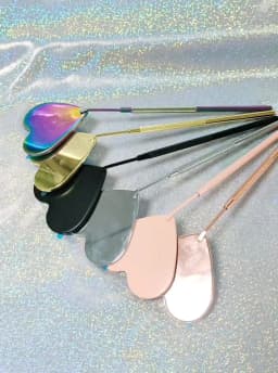 1pcs Heart Shape Eyelash Extension Mirror Magnify Long Hand Mirror For Checking False Lash Tech Supplies Accessories Makeup Tool