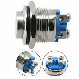 12V 16mm Metal Waterproof Push Button Momentary On Off Horn Switch Brass Waterproof Contactor Relay Control Switch