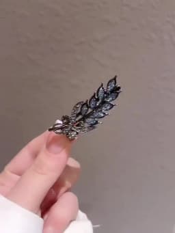 High-end Black Rhinestone Wheat Hair Clip Side Clip Alloy Exquisite Bangs Clip Duckbill Clip Women's Fashion Hair Accessories