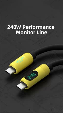 Hagibis USB C to USB C Cable with LED Display Type C Fast Charger Cable PD 240W Charging Cord for iPhone 17 Macbook iPad Pixel