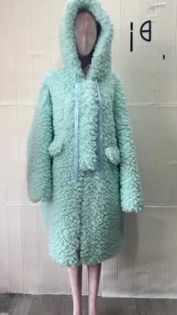 Lautaro Winter Long Oversized Casual Thick Warm Blue Thick Warm Fuzzy Fluffy Faux Fur Coat Women with Hood Zipper Fashion 2023