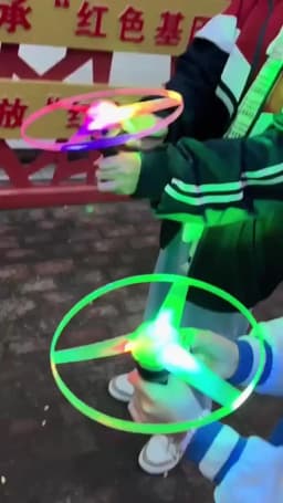 Luminous Flying Disc Propeller Toys LED Lighting Pull String Flying UFO Toy Spinning Top Outdoor Game Sports Toy Gift