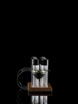 MHW-3BOMBER Coffee Bean Cellars Tubes Single Dose Coffee Bean Storage with 8 Tubes with Exhaust Valve Shelf & Funnel Cafe Tools