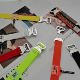Functional Buckle Belt Men's Tooling Hip-hop Ins Fluorescent Green Decorative Belts Personality Silver Buckle Canvas Light Belt