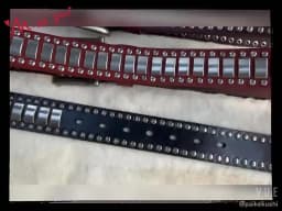 Punk Rock Belts Geometry Pattern for Men Male Rivet Studded Belts First Layer of Cowskin Hip Pop Decorative Belts For Jeans