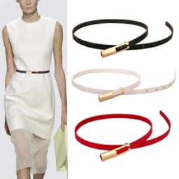 Classical Thin PU Leather Women Belts Gold Metal Buckle Waist Belt Luxury Black White Belt Waistband Dress Coat Jeans Straps