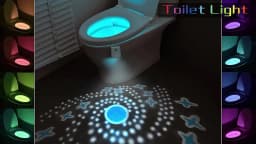 F16 Motion Sensor Toilet Night Light – Rechargeable, Multi‑Color, Auto On/Off, Waterproof, Easy Hang Design for Bathroom