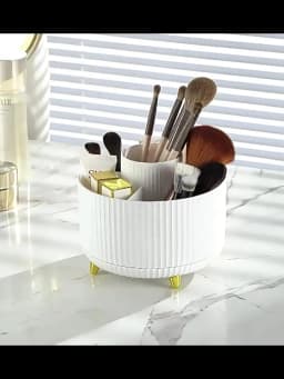 360 ° Table Top Rotary Makeup Brush Storage Container Cosmetics Shelf Dresser Eye Shadow Brush Lipstick Pen Holder