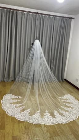 4m Luxury One Layer Wedding Veil Cathedral Veil Tulle Bridal Veil With Comb Ivory White Veil Wedding Accessories Customized Veil