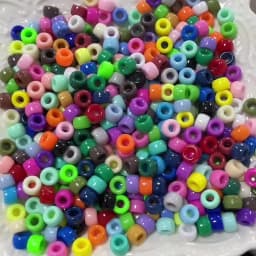 100pcs 200pcs 6x9mm Pony Beads Acrylic Large Hole Barrel Beads Solid Color Loose Spacer Beads DIY Handmade Beading Accessories