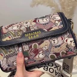 New Trendy Unique Design Cartoon Bear Single Shoulder Bag Chic Crossbody Bag Original Women's Shoulder Bag Purses and Handbags