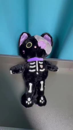 35cm 2 Colors Skeleton Cat Plush Toys Unique Cat Stuffed Animals Halloween Skeleton Cat Plush Doll Eid Mubarak Halloween Gifts