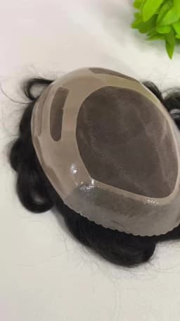 Bond--Male Hair Prosthesis Mono Lace,PU Front And NPU Back Men's Wig Durable Men's Capillary Prothesis 100% Natural Wigs For Men