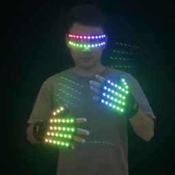 USB Rechargeable LED Glowing Gloves Finger Lighting Flashing Gloves Glasses Stage Performance Costume Dance Concert Decor