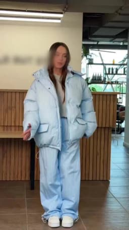 Puffer Women's Two Piece Set Winter Thick Outerwear High Waist Puffer Long Pants Thickened Version Winter Wear 2026 New Arrival