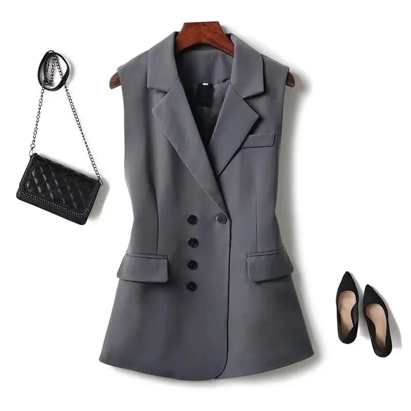 Korean Autumn 2025 New Fashion Vest Women Casual Loose Sleeveless High-end Blazer Waistcoat Coats Ladies Tops Outwear Female