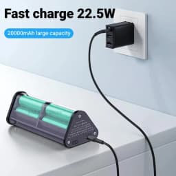 22.5W DIY Battery Charger Case Transparent Fast Charging Case For 6PCS 18650 20000mAh Battery Charging Box For iPhone Samsung