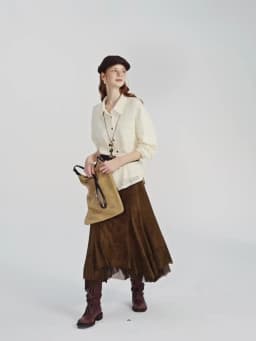 DUSHU Exquisite Plus-Size Women's Clothing Amber Relief' Cut-out Velvet Half Skirt for Flattering Versatile Fashion Half Skirt