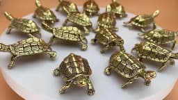 Pure Copper Turtle Statue Vintage Brass Tortoise Figurines Desktop Feng Shui Ornament Miniatures Antique Tea Pet Crafts Gifts