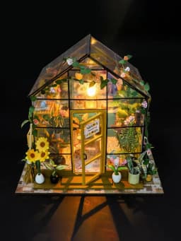 Wooden Miniature Dollhouse with LED Light Creative DIY Flower House Handmade 3D Puzzle Assembly Building Model Toys Doll Houses