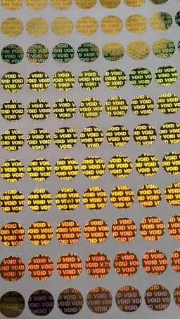 100pcs 8mm Gold/Silver VOID Hologram Security Seal Tamper Evident Label Warranty Void Sticker Removal Proof Anti-forgery Stamp