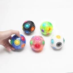 Magic Rainbow Puzzle Ball Speed Cube Ball Fun Stress Reliever Brain Teaser Color Matching 3D Puzzle Toy for Children Teen Adult