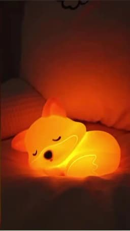 Fox Night Light, Cute Silicone Nightlight Gifts for Kids, Animal Lights with Touch Control, Timer and USB Rechargeable