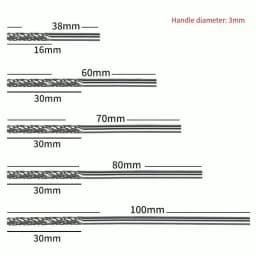 1pc 3mm 1/8 Tungsten Carbide Milling Cutter Long Shank Carbide Burs For Milling Cutter Burr Rotary 38mm To 100mm Rotary Tools
