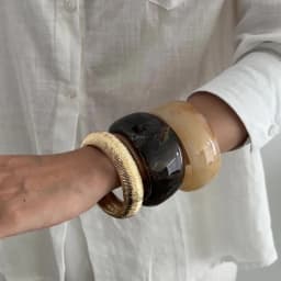 IngeSight.Z 3 Style Vintage Geometry Resin Acrylic Thick Wide Bracelets for Women Punk Geometry Round Bangles Steampunk Jewelry