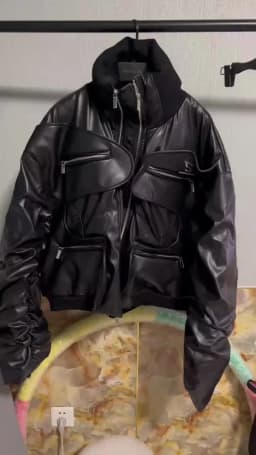 LUZHEN Original Double Zipper Design Thicken Warm Bread Padded Coat Men's 2025 New Solid Color Motorcycles Leather Jacket JY3050