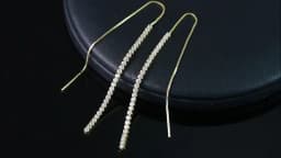 ORSA JEWELS 925 Silver Minimalism Dangle Long Chains Earrings for Women Vintage Cubic Zircon Drop Earings Jewelry Gifts SE111