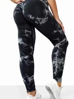 Women's Tie Dye Seamless High-Waisted Yoga Pants Tummy Control Belly Band Pants Comfortable Stretchy Leggings for Women