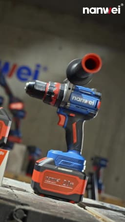 Brushless Cordless Impact Drill NANWEI Cordless 20v 13mm Ice Drill Power Tool 160NM High Torque