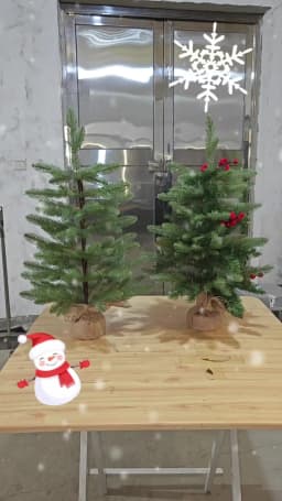 Artificial Christmas Tree Pure PE+PVC+Red Fruit High-grade Desktop Small Christmas Tree 45cm/60cm Family Christmas Decorations