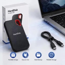 Large Capacity External Hard Drive Ultra Slim Hard Disk Storage Device For PC Notebook Mobile File Storage