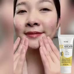 Kojic Acid Deep Cleansing Exfoliating Gel, Evens Out Skin Tone, Eliminates Dark Spots and Dullness, Long-Lasting Moisturizing, Cleans Pores - Non-Greasy, Suitable for Both Men and Women - Whitening and Moisturizing, for Day and Night Use, 50g