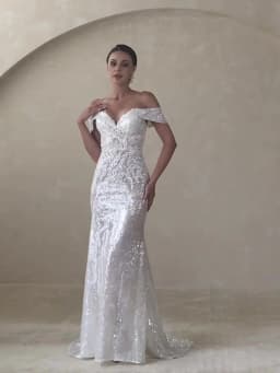 BEPEITHY Customized Sequins Mermaid Wedding Dresses 2022 For Women 2 In 1 Detachable Train Lace Bridal Gown Beach Vestido Novia