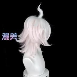 Nagito Komaeda Cosplay Wig 37cm Short Pink White Gradient Hair Anime Cosplay Heat Resistant Synthetic Wigs