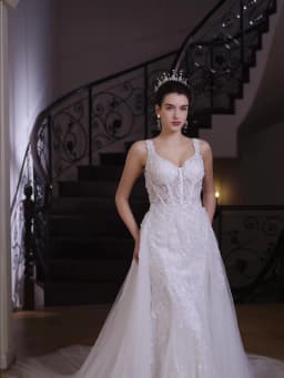 BEPEITHY Bride Customized Mermaid Lace Boho Wedding Dresses Women Long Glitter Detachable Train Bridal Gown Vestidos De Novias