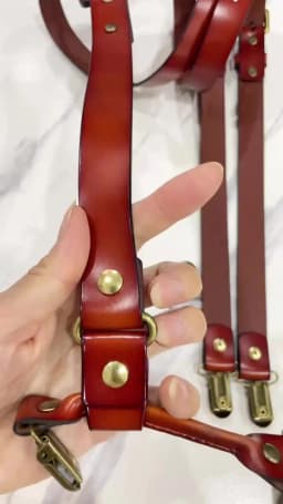 2*115Cm Leather Suspenders Men 4-Clip Y-Back Retro Suspenders Adjustable Suspenders Women's Pants Braces Apparel Accessories