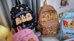 Cute Large Capacity Capybara Backpack Cartoon Breathable Student Schoolbag Nylon Ultra-light Book Bag Back to school Women Girl
