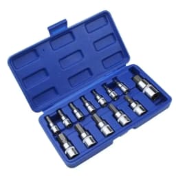 Ninth World 13PCS Allen Key Ratchet Wrench 1/4"3/8"1/2 "Drive Chrome Vanadium Mirror Polished Sockets CRV Steel Bits Garage Tool