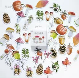 45 Pcs Forest Plant Label Stickers Pack Decorative Stationery for Scrapbooking DIY Journal & Album Stick Labels
