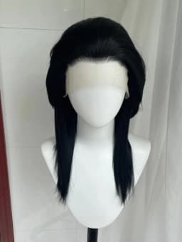 Mullet Rocker Cosplay Wigs for Men Shoulder Length Synthetic Hair 13X4 Lace Front Wigs Black Women Glueless Natural Hairline