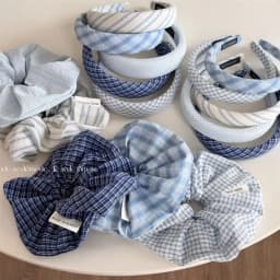 Womens Headband Fresh Cute Blue Checkered Sponge High Skull Top Hairpin New Hair Accessory For Kawaii Girl Funny Simple Headband