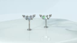 Right Grand ASTM F136 Titanium 16G Vertical Helix Cluster Earring Internally Threaded Medusa Ring Cartilage Monroe Lobe Piercing