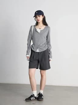 CHIC VEN New Korean Women Sweaters Slim Pullover Design Female Top O Neck Drawstring Waist Knitted Jumpers Spring Summer 2025